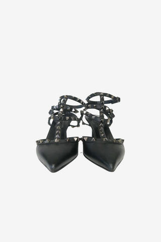 Valentino Rockstud Pointed Toe Caged Pumps sz 37.5 - Designer Pumps at The Find Luxury Resale - Vancouver, Canada