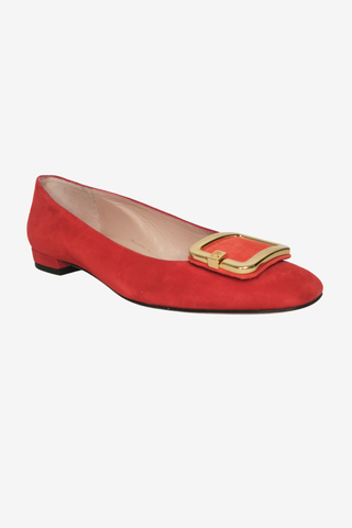 Stuart Weitzman Red Flats Sz 7.5 - Designer shoes at The Find Luxury Resale - Vancouver, Canada