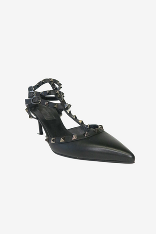 Valentino Rockstud Pointed Toe Caged Pumps sz 37.5 - Designer Pumps at The Find Luxury Resale - Vancouver, Canada