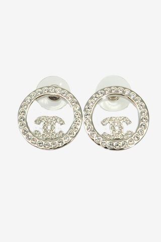Chanel Circular CC Stud Earrings - Designer Earrings at The Find Luxury Resale - Vancouver, Canada