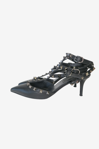 Valentino Rockstud Pointed Toe Caged Pumps sz 37.5 - Designer Pumps at The Find Luxury Resale - Vancouver, Canada
