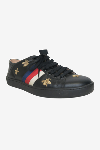 Gucci Leather Sneakers Sz 35.5 - Designer shoes at The Find Luxury Resale - Vancouver, Canada
