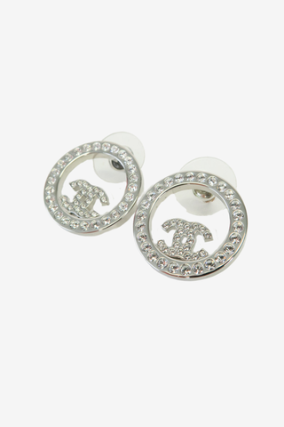 Chanel Circular CC Stud Earrings - Designer Earrings at The Find Luxury Resale - Vancouver, Canada