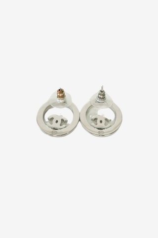 Chanel Circular CC Stud Earrings - Designer Earrings at The Find Luxury Resale - Vancouver, Canada