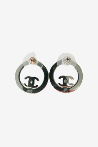 Chanel Circular CC Stud Earrings - Designer Earrings at The Find Luxury Resale - Vancouver, Canada