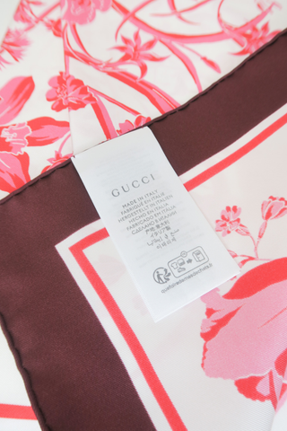 Gucci Silk Floral Print Scarf - Designer scarf at The Find Luxury Resale - Vancouver, Canada