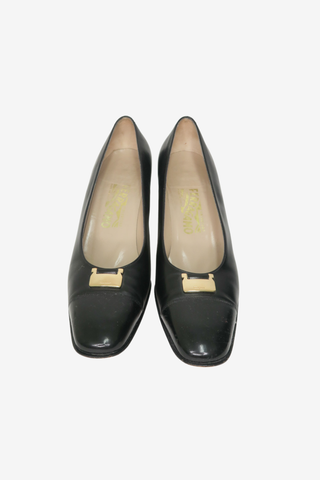 Ferragamo Leather Pumps sz 10.5 - Designer shoes at The Find Luxury Resale - Vancouver, Canada