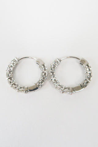 Tiffany & Co. Platinum Diamond Hoop Earrings - Designer Earrings at The Find Luxury Resale - Vancouver, Canada