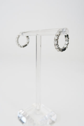Tiffany & Co. Platinum Diamond Hoop Earrings - Designer Earrings at The Find Luxury Resale - Vancouver, Canada