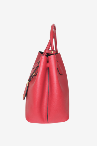 Prada Saffiano Cuir Double Tote Bag - Designer Handbags at The Find Luxury Resale - Vancouver, Canada
