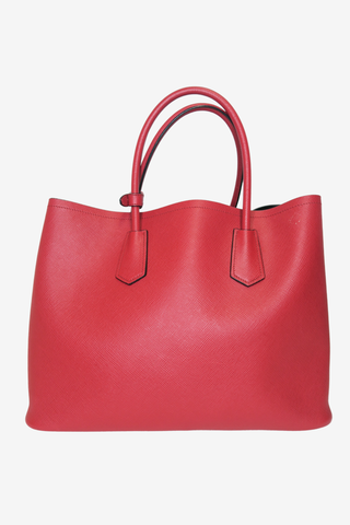 Prada Saffiano Cuir Double Tote Bag - Designer Handbags at The Find Luxury Resale - Vancouver, Canada