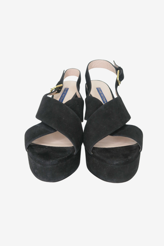Stuart Weitzman Suede Sandals sz 8 - Designer Pumps at The Find Luxury Resale - Vancouver, Canada