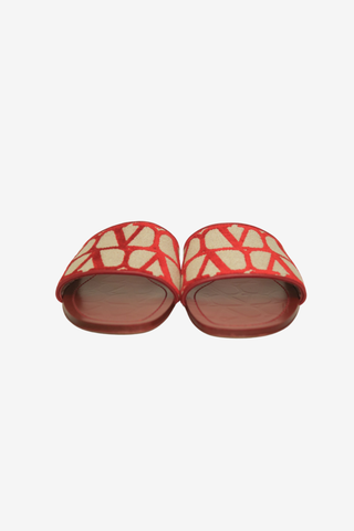 Valentino Leather Printed Slides sz 38 - Designer shoes at The Find Luxury Resale - Vancouver, Canada