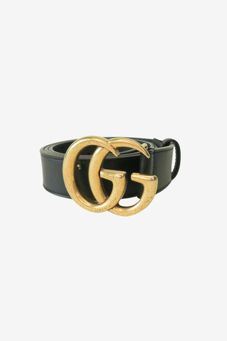 Gucci Black Leather GG Marmont Small Belt Size 80/32 - Designer Belts at The Find Luxury Resale - Vancouver, Canada