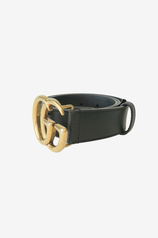 Gucci Black Leather GG Marmont Small Belt Size 80/32 - Designer Belts at The Find Luxury Resale - Vancouver, Canada