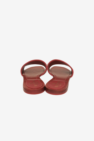 Valentino Leather Printed Slides sz 38 - Designer shoes at The Find Luxury Resale - Vancouver, Canada