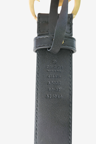 Gucci Black Leather GG Marmont Small Belt Size 80/32 - Designer Belts at The Find Luxury Resale - Vancouver, Canada