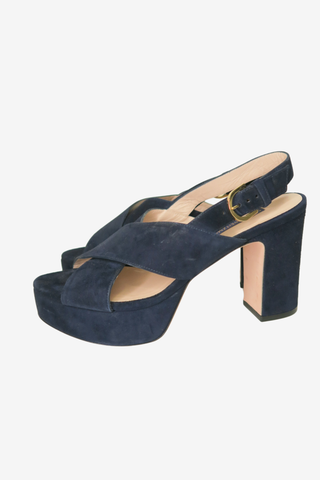 Stuart Weitzman Suede Sandals sz 8 - Designer sandals at The Find Luxury Resale - Vancouver, Canada