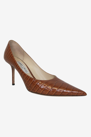 Jimmy Choo Embossed Leather Pumps sz 39 - Designer pumps at The Find Luxury Resale - Vancouver, Canada