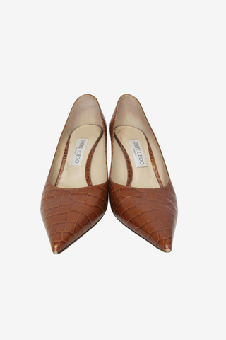 Jimmy Choo Embossed Leather Pumps sz 39 - Designer pumps at The Find Luxury Resale - Vancouver, Canada