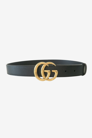Gucci Black Leather GG Marmont Small Belt Size 80/32 - Designer Belts at The Find Luxury Resale - Vancouver, Canada