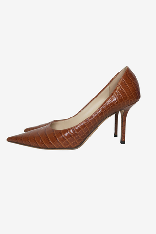 Jimmy Choo Embossed Leather Pumps sz 39 - Designer pumps at The Find Luxury Resale - Vancouver, Canada