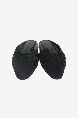 Hermès Roxane Suede Mules sz 38.5 - Designer Flats at The Find Luxury Resale - Vancouver, Canada