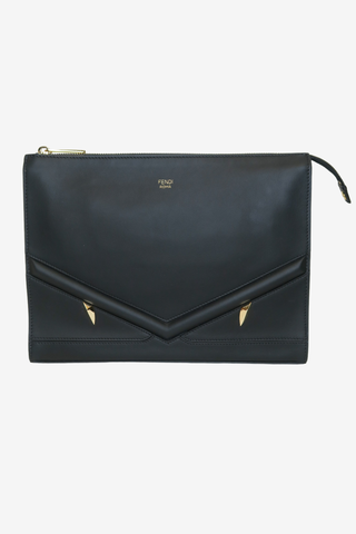 Fendi Vitello Grace Monster Clutch - Designer clutch at The Find Luxury Resale - Vancouver, Canada