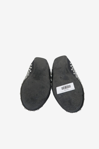 Alaïa Leather Crystal Embellishment Mules Sz 37 - Designer shoes at The Find Luxury Resale - Vancouver, Canada