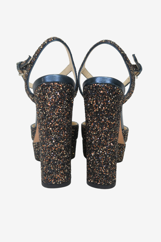 Jimmy Choo Glitter Glitter Accents Sandals sz 36 - Designer shoes at The Find Luxury Resale - Vancouver, Canada