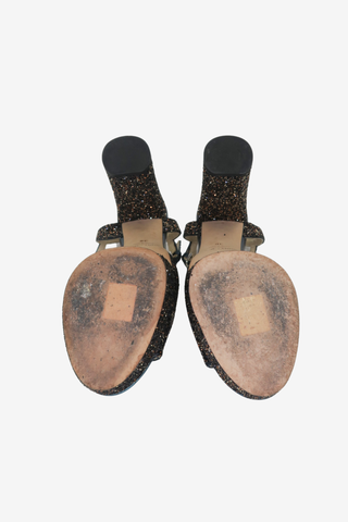 Jimmy Choo Glitter Glitter Accents Sandals sz 36 - Designer shoes at The Find Luxury Resale - Vancouver, Canada
