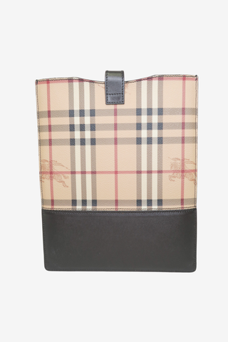 Burberry Haymarket Check Leather Trimmed iPad Case - Designer Accessories at The Find Luxury Resale - Vancouver, Canada