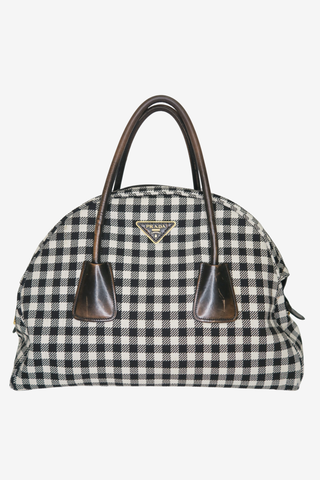 Prada Jacquard Check Handle Bag - Designer Handbags at The Find Luxury Resale - Vancouver, Canada