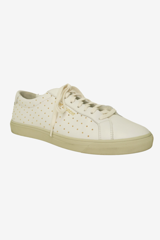 Saint Laurent Leather Studded Accents Sneakers sz 41 - Designer shoes at The Find Luxury Resale - Vancouver, Canada