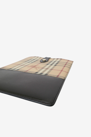 Burberry Haymarket Check Leather Trimmed iPad Case - Designer Accessories at The Find Luxury Resale - Vancouver, Canada