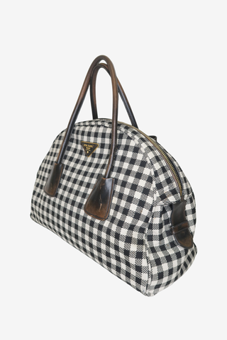 Prada Jacquard Check Handle Bag - Designer Handbags at The Find Luxury Resale - Vancouver, Canada