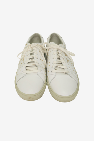 Saint Laurent Leather Studded Accents Sneakers sz 41 - Designer shoes at The Find Luxury Resale - Vancouver, Canada