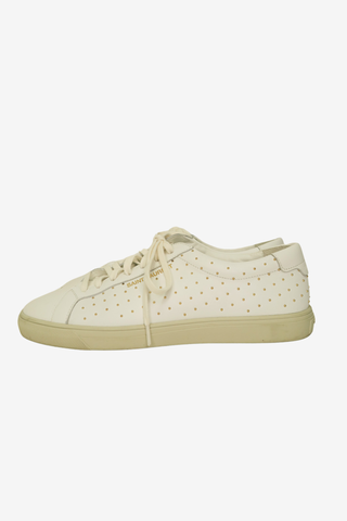 Saint Laurent Leather Studded Accents Sneakers sz 41 - Designer shoes at The Find Luxury Resale - Vancouver, Canada