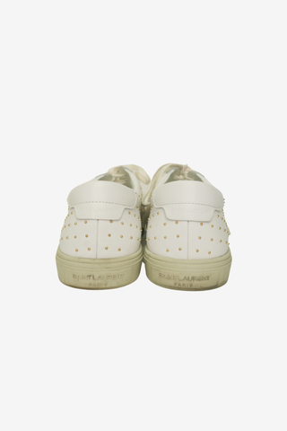 Saint Laurent Leather Studded Accents Sneakers sz 41 - Designer shoes at The Find Luxury Resale - Vancouver, Canada