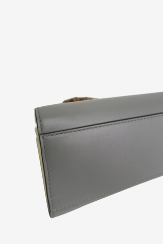 Gucci Grey Leather Small Nymphaea Bamboo Top Handle Bag - Designer Handbags at The Find Luxury Resale - Vancouver, Canada
