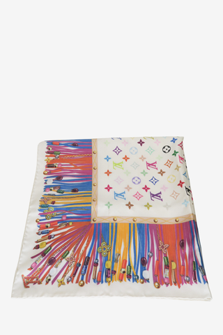 Louis Vuitton Multicolour Fringes Scarf - Designer scarf at The Find Luxury Resale - Vancouver, Canada