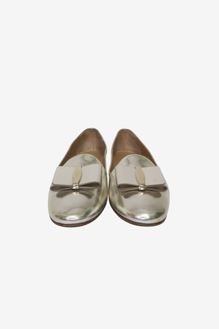 Salvatore Ferragamo Gold Loafer sz 6 - Designer Flats at The Find Luxury Resale - Vancouver, Canada