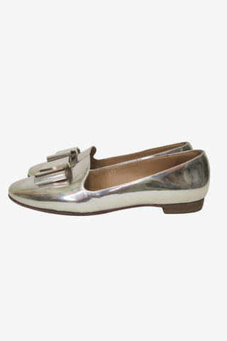 Salvatore Ferragamo Gold Loafer sz 6 - Designer Flats at The Find Luxury Resale - Vancouver, Canada