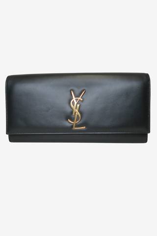 Saint Laurent Leather Cassandre Clutch - Designer clutch at The Find Luxury Resale - Vancouver, Canada
