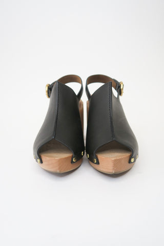 Stella McCartney Vegan Leather Studded Accents Slingback Sandals sz 36 - Designer Sandals at The Find Luxury Resale - Vancouver, Canada