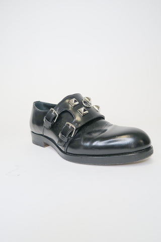 Hermes Leather Studded Accents Loafers sz 36 - Designer Loafers at The Find Luxury Resale - Vancouver, Canada
