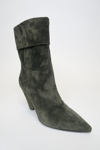 Saint Laurent Niki Suede Boots sz 36.5 - Designer Boots at The Find Luxury Resale - Vancouver, Canada