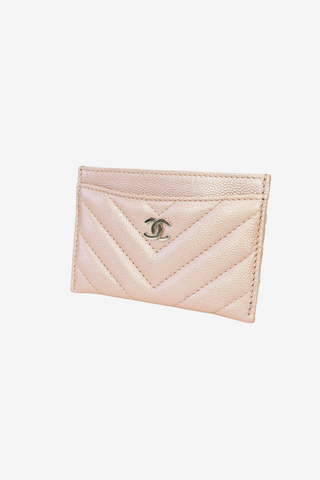 Chanel Interlocking CC Logo Iridescent Caviar Card Holder - Designer Wallets at The Find Luxury Resale - Vancouver, Canada