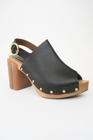 Stella McCartney Vegan Leather Studded Accents Slingback Sandals sz 36 - Designer Sandals at The Find Luxury Resale - Vancouver, Canada