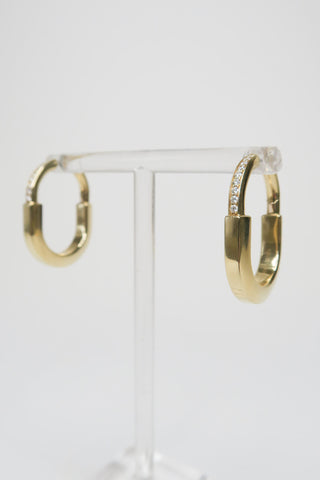 Tiffany & Co. 18K Diamond Lock Earrings - Designer Earrings at The Find Luxury Resale - Vancouver, Canada
